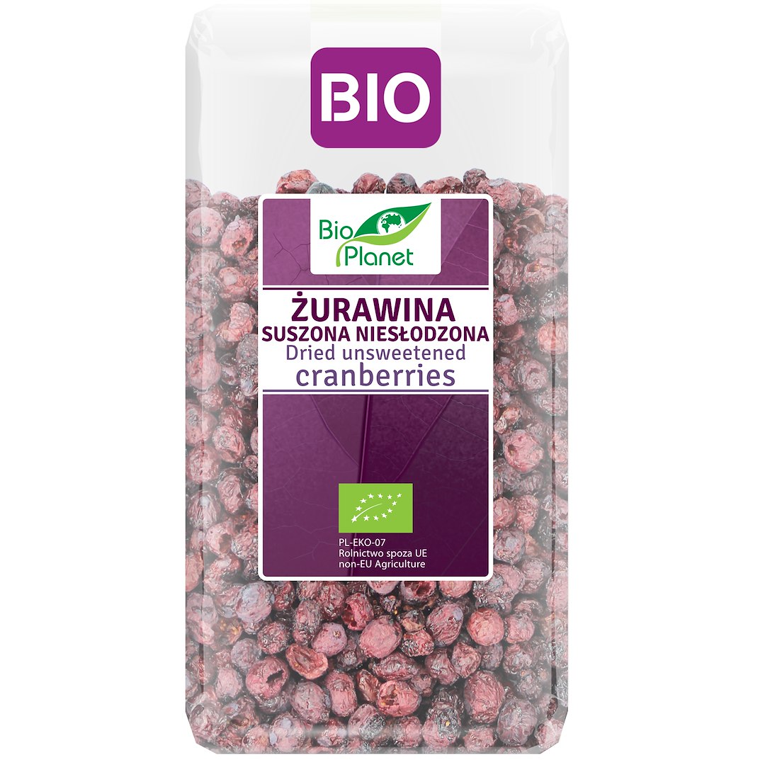 ŻURAWINA SUSZONA NIESŁODZONA BIO 50 g - BIO PLANET - obrazek 2