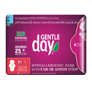PODPASKI HIGIENICZNE Z PASKIEM ANIONOWYM NA DZIEŃ 10 szt. – GENTLE DAY