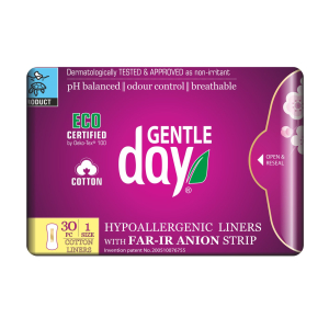 WKŁADKI HIGIENICZNE Z PASKIEM ANIONOWYM 30 szt. – GENTLE DAY