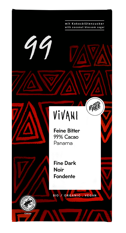 CZEKOLADA GORZKA 99 % BIO 80 g - VIVANI - obrazek 2