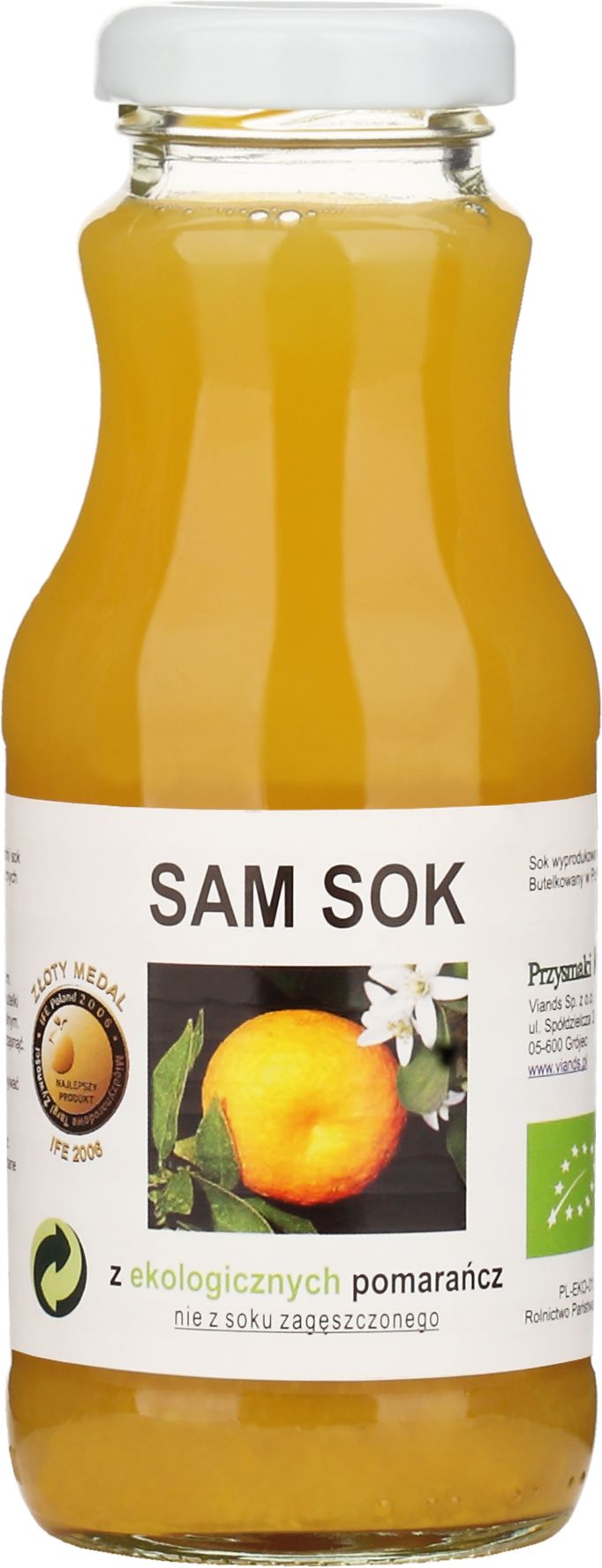 SOK Z POMARAŃCZY NFC BIO 250 ml - VIANDS (SAM SOK) - obrazek 2