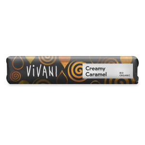 BATON MLECZNA CZEKOLADA Z NADZIENIEM KARMELOWYM BIO 40 g – VIVANI