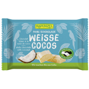 CZEKOLADA BIAŁA Z WIÓRKAMI KOKOSOWYMI BIO 100 g – RAPUNZEL