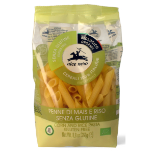 MAKARON (KUKURYDZIANO – RYŻOWY) PENNE BEZGLUTENOWY BIO 250 g – ALCE NERO