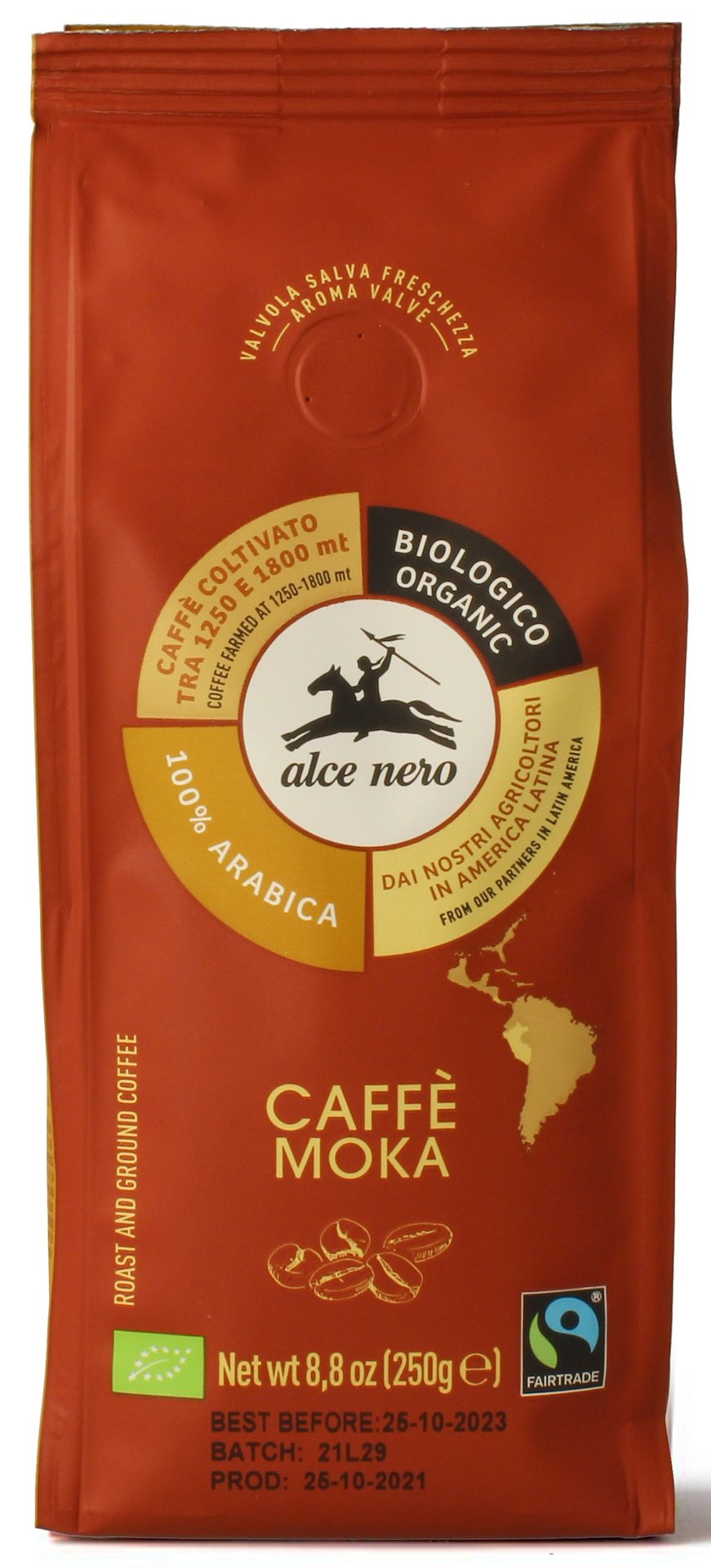 KAWA MIELONA ARABICA 100 % MOKA GÓRSKA BIO 250 g - ALCE NERO - obrazek 2