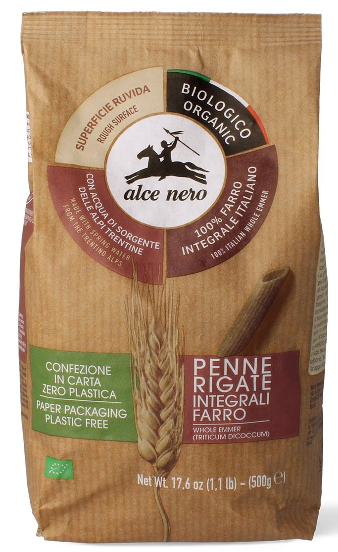 MAKARON (Z PŁASKURKI RAZOWY) PENNE BIO 500 g - ALCE NERO - obrazek 2