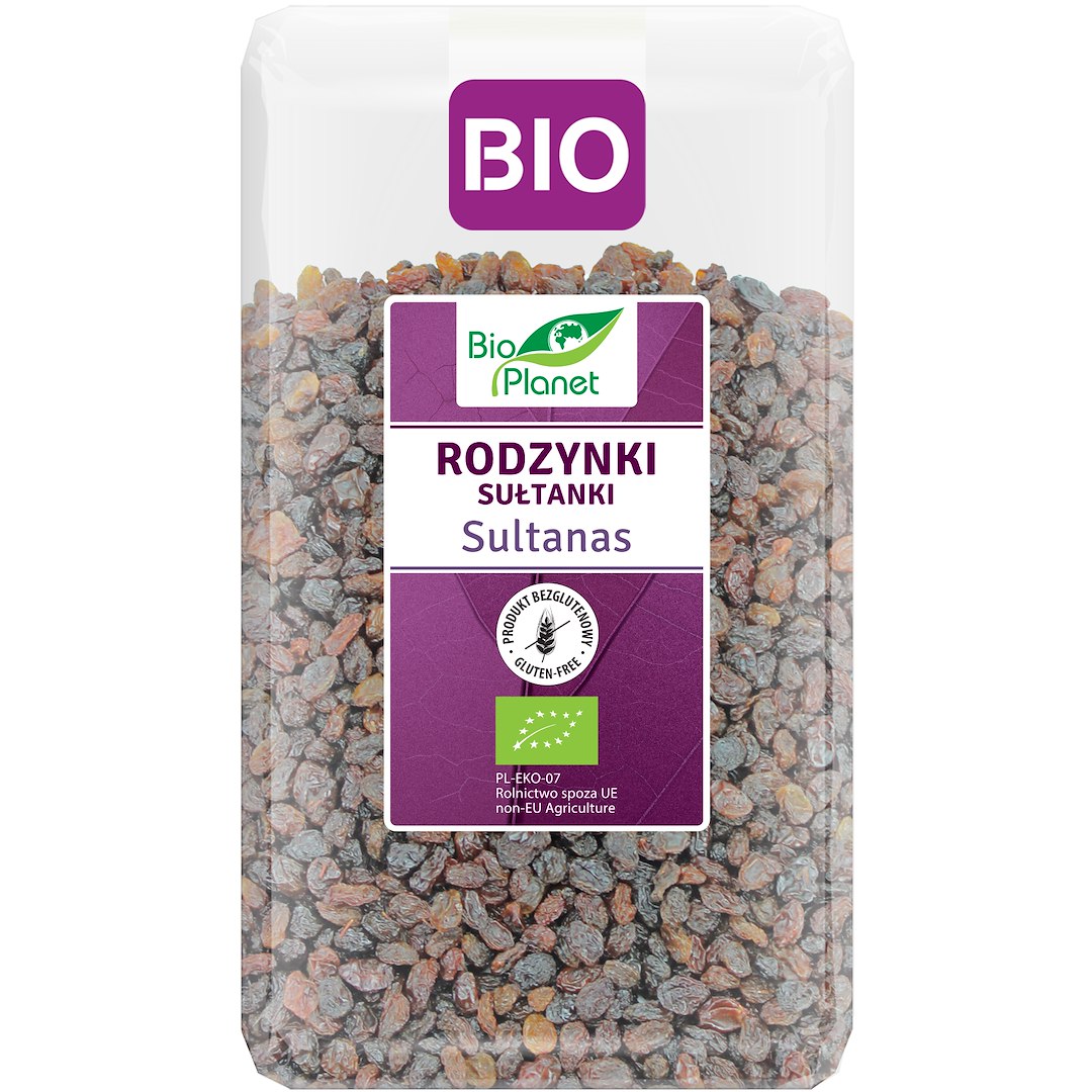 RODZYNKI SUŁTANKI BEZGLUTENOWE BIO 1 kg - BIO PLANET - obrazek 2