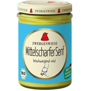MUSZTARDA ŚREDNIO OSTRA BEZGLUTENOWA BIO 160 ml – ZWERGENWIESE