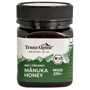 MIÓD MANUKA MGO 250+ BIO 250 g – TRANZALPINE