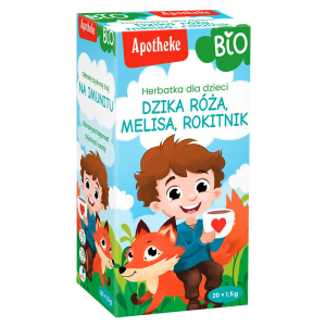 HERBATKA DLA DZIECI – DZIKA RÓŻA, MELISA I ROKITNIK BIO (20 x 1,5 g) 30 g – APOTHEKE