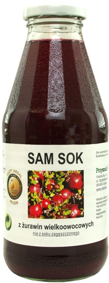 SOK Z ŻURAWINY WIELKOOWOCOWEJ NFC 500 ml - VIANDS (SAM SOK) - obrazek 2