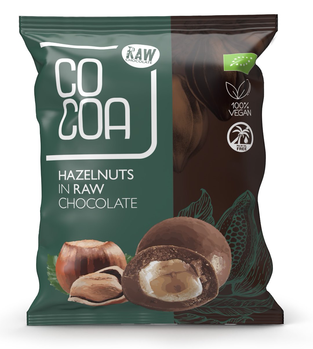 ORZECHY LASKOWE W CZEKOLADZIE SUROWEJ BIO 70 g - COCOA - obrazek 2