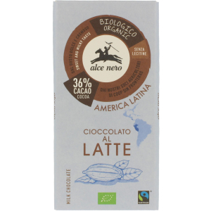 CZEKOLADA MLECZNA FAIR TRADE BIO 100 g – ALCE NERO
