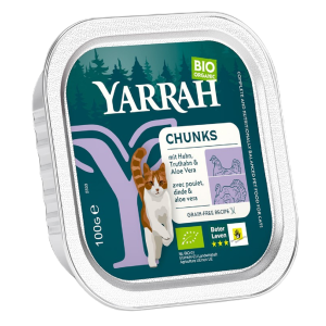 (DLA KOTA) KAWAŁKI KURCZAKA I INDYKA Z ALOESEM BIO 100 g – YARRAH