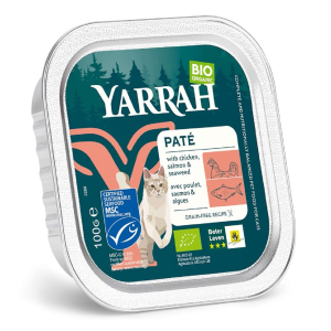 (DLA KOTA) PASZTET Z ŁOSOSIA Z ALGAMI MORSKIMI BIO 100 g – YARRAH