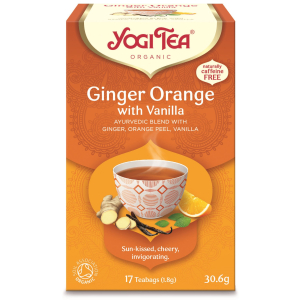 HERBATKA IMBIROWO – POMARAŃCZOWA Z WANILIĄ (GINGER ORANGE WITH VANILLA) BIO (17 x 1,8 g) 30,6 g – YOGI TEA