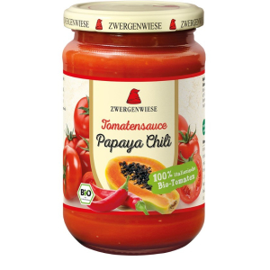 SOS POMIDOROWY PAPAYA – CHILI (PIKANTNY) BEZGLUTENOWY BIO 340 ml – ZWERGENWIESE