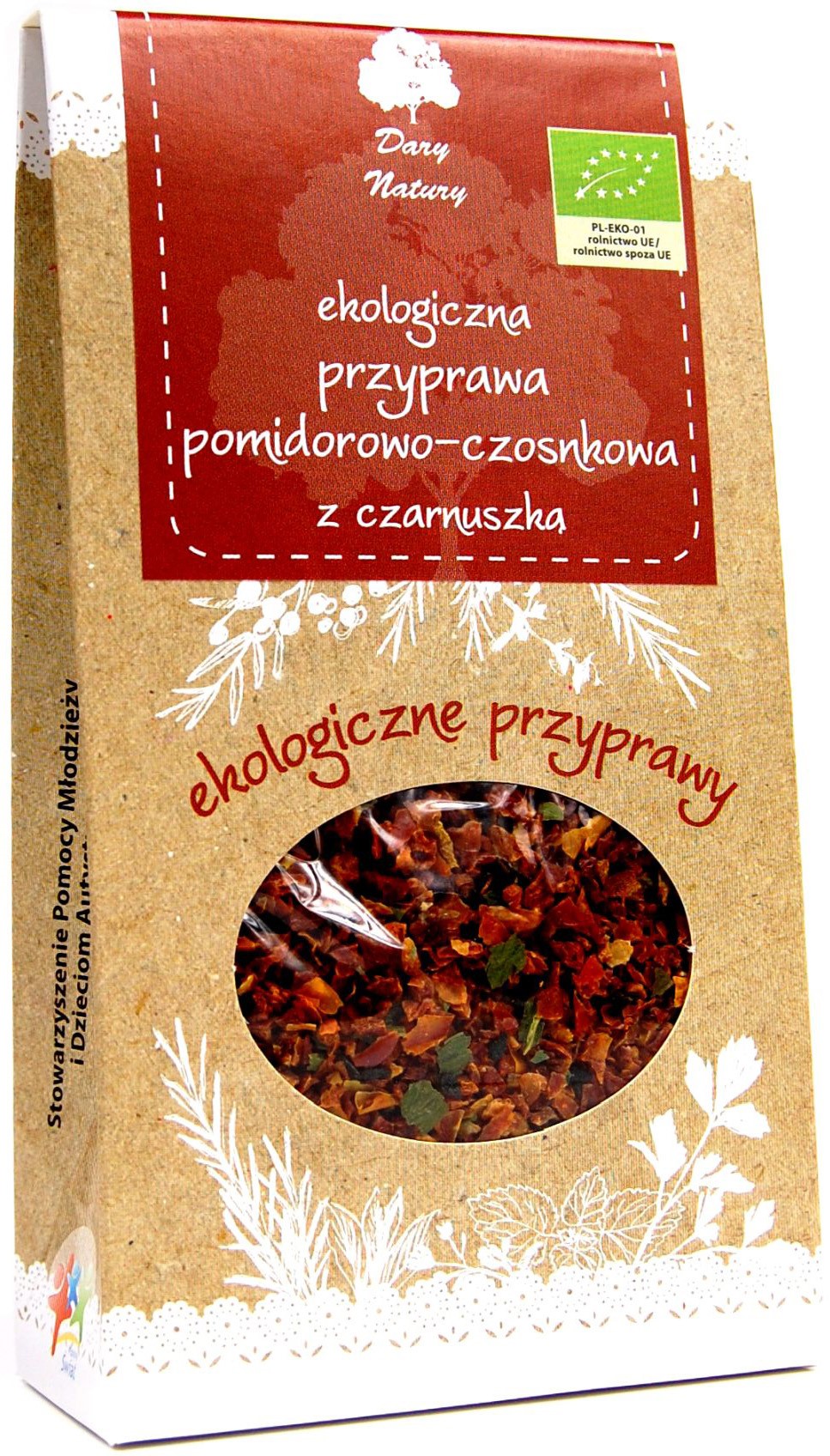 PRZYPRAWA POMIDOROWO - CZOSNKOWA Z CZARNUSZKĄ BIO 40 g - DARY NATURY - obrazek 2