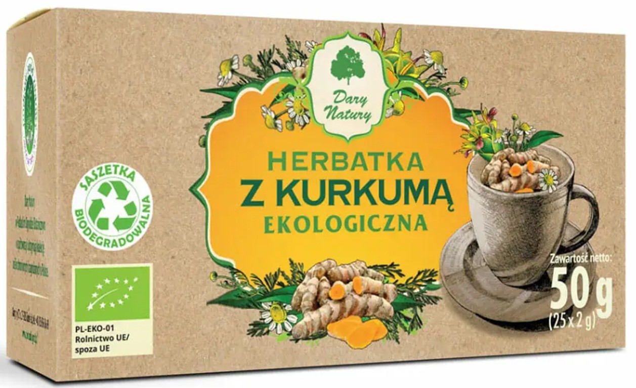 HERBATKA Z KURKUMĄ BIO (25 x 2 g) 50 g - DARY NATURY - obrazek 2