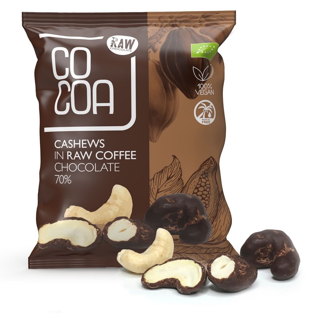 ORZECHY NERKOWCA W CZEKOLADZIE KAWOWEJ BIO 70 g - COCOA - obrazek 2