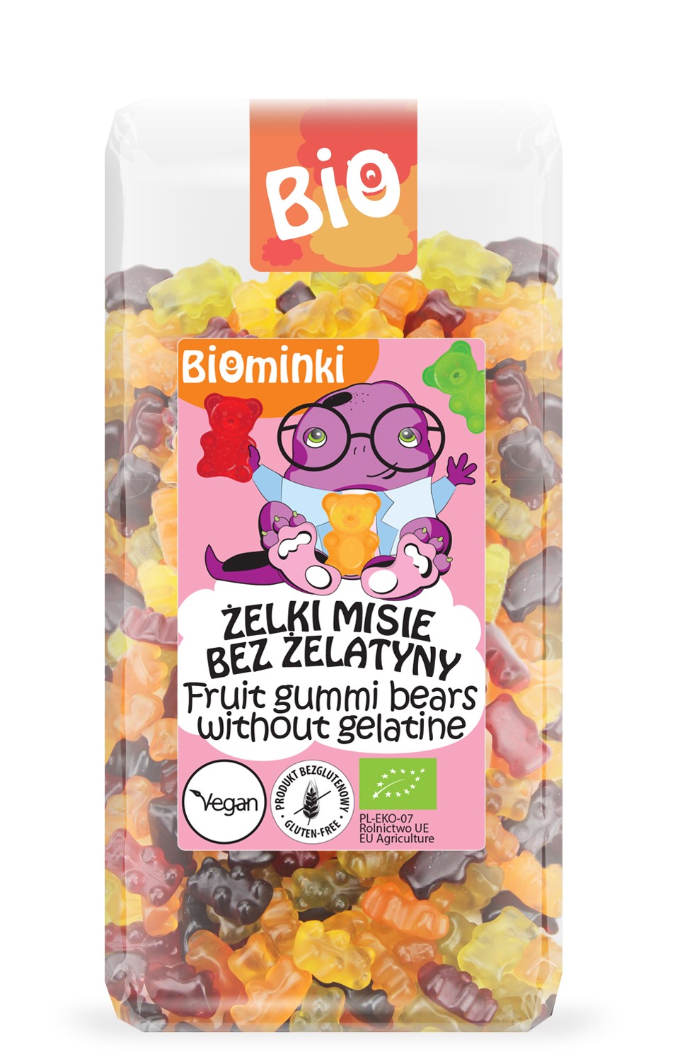 ŻELKI MISIE BEZ ŻELATYNY BEZGLUTENOWE BIO 400 g - BIOMINKI - obrazek 2