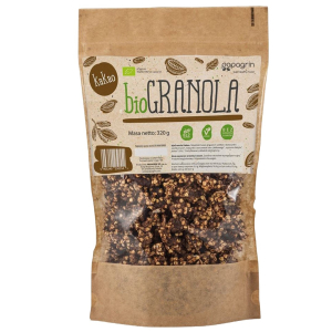 GRANOLA Z KAKAO BEZ DODATKU CUKRÓW BEZGLUTENOWA BIO 320 g – PAPAGRIN