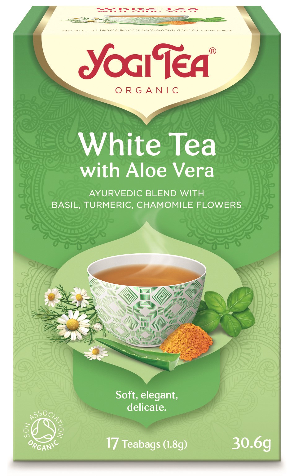 HERBATA BIAŁA Z ALOESEM (WHITE TEA WITH ALOE VERA) BIO (17 x 1,8 g) 30,6 g - YOGI TEA - obrazek 2
