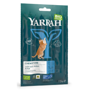(DLA KOTA) PRZYSMAK – PAŁECZKI Z WOŁOWINĄ I RYBĄ BIO (3 x 5 g) 15 g – YARRAH