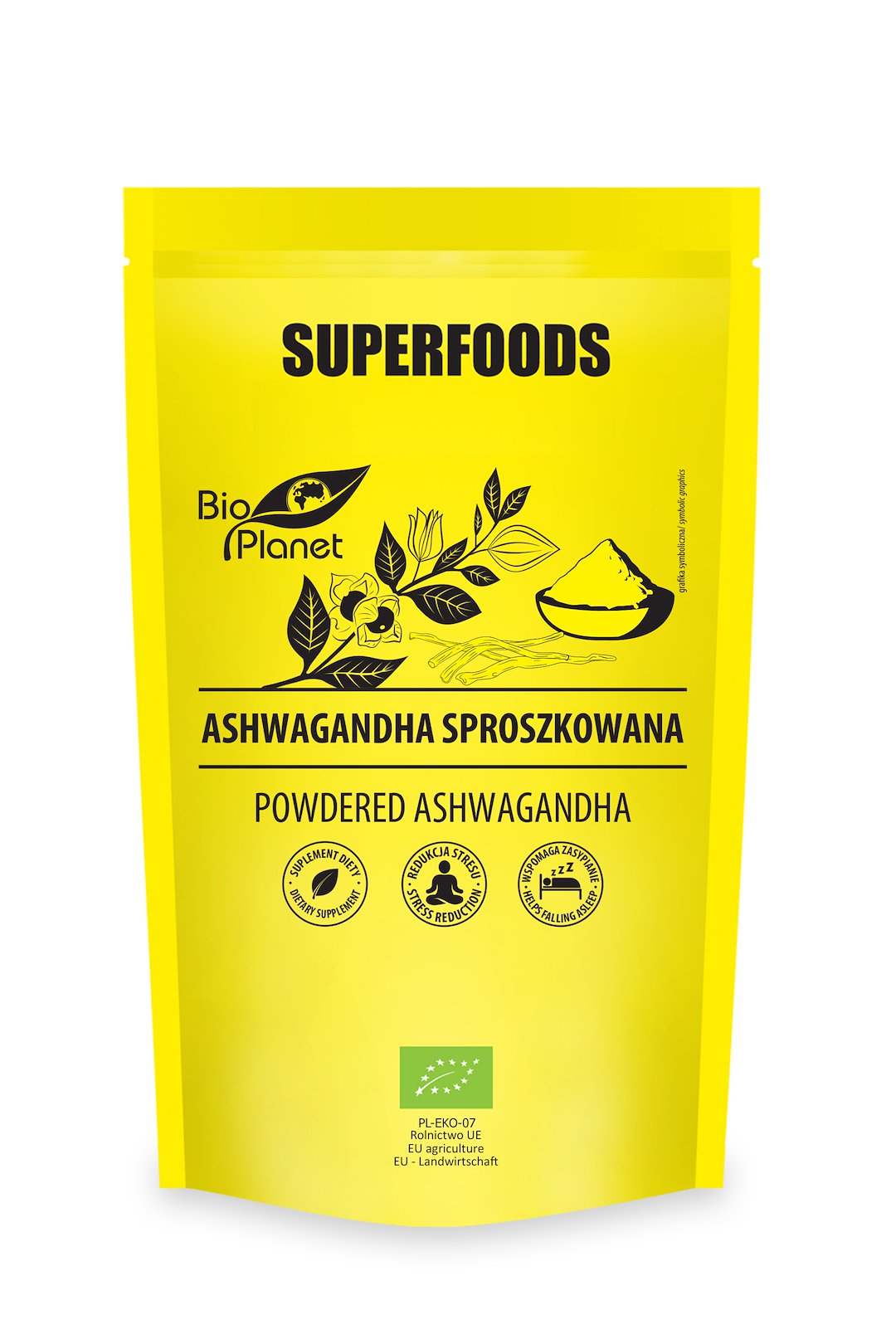 ASHWAGANDHA SPROSZKOWANA BIO 150 g - BIO PLANET SUPERFOODS - obrazek 2