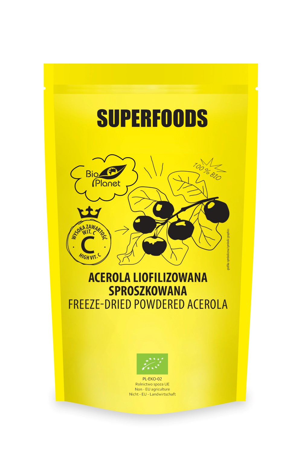 ACEROLA LIOFILIZOWANA SPROSZKOWANA BIO 100 g - BIO PLANET SUPERFOODS - obrazek 2