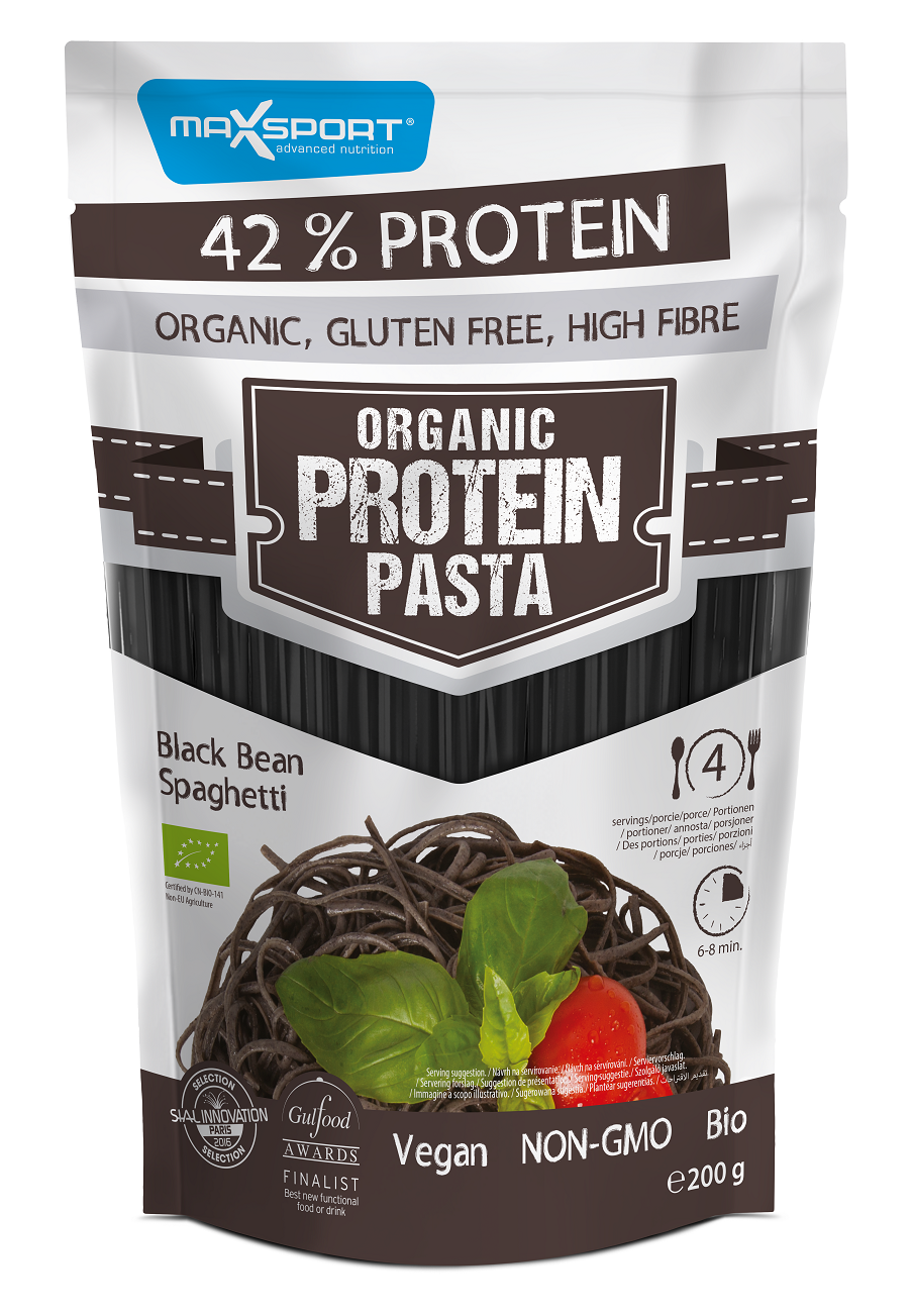 MAKARON PROTEINOWY (Z FASOLI CZARNEJ) SPAGHETTI BEZGLUTENOWY BIO 200 g - MAXSPORT - obrazek 2
