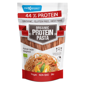 MAKARON PROTEINOWY (Z SOI I FASOLI CZERWONEJ ADZUKI) SPAGHETTI BEZGLUTENOWY BIO 200 g – MAXSPORT