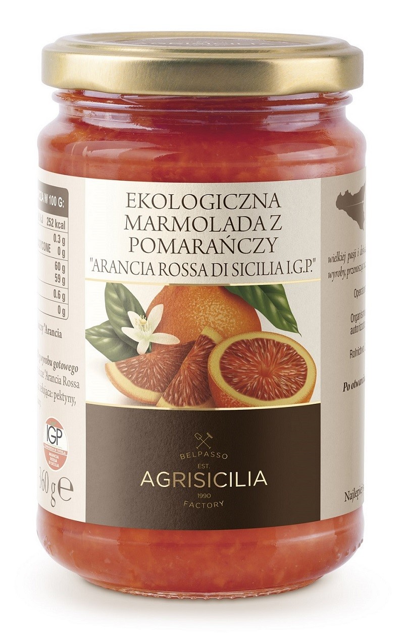 MARMOLADA Z CZERWONYCH POMARAŃCZY BIO 360 g - AGRISICILIA - obrazek 2