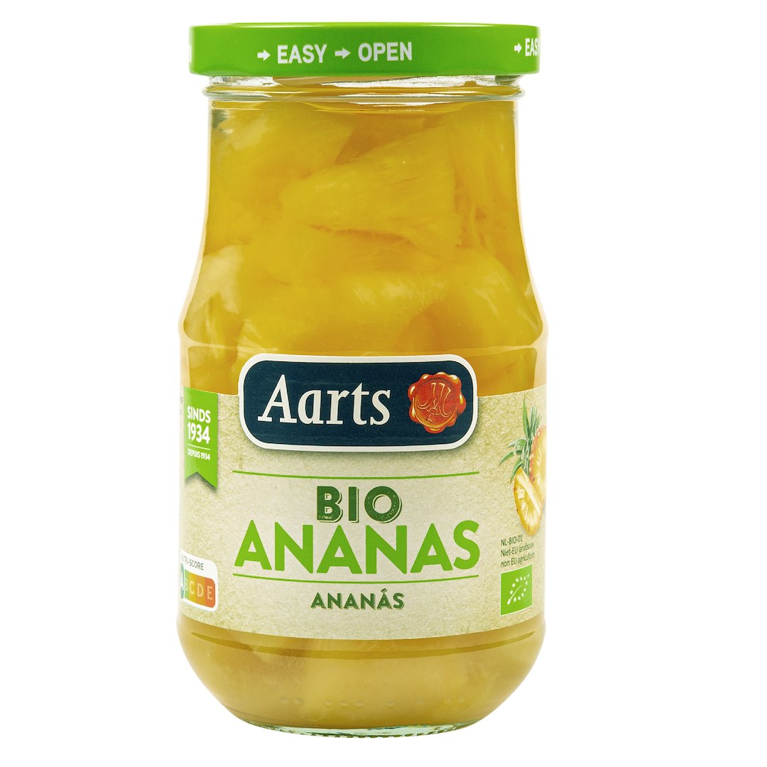 ANANAS KAWAŁKI W LEKKIM SYROPIE BIO 350 g (190 g) (SŁOIK) - AARTS - obrazek 2