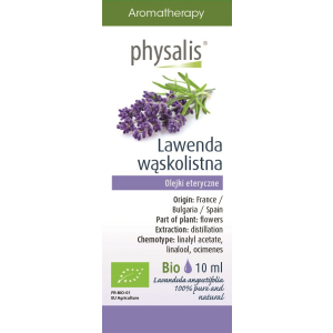 OLEJEK ETERYCZNY LAWENDA WĄSKOLISTNA BIO 10 ml – PHYSALIS