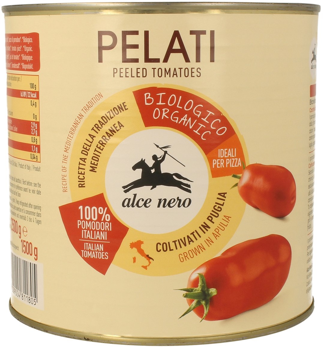 POMIDORY PELATI BIO 2,5 kg (1,5 kg) - HORECA (ALCE NERO) - obrazek 2