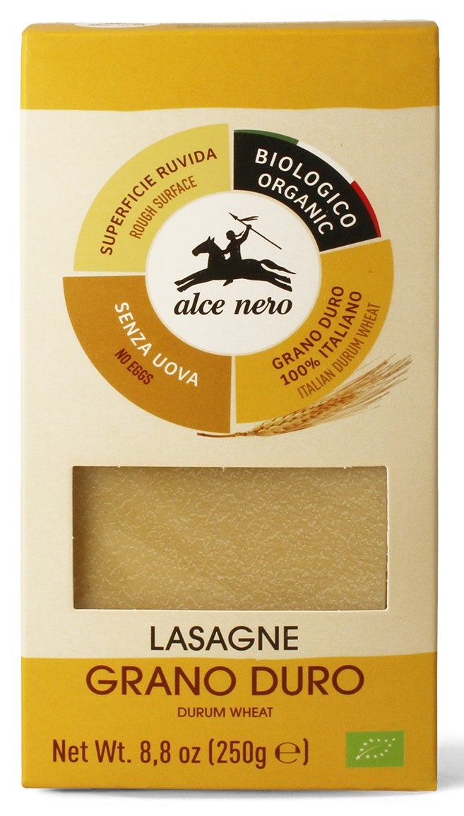 MAKARON (SEMOLINOWY) LASAGNE BIO 250 g - ALCE NERO - obrazek 2