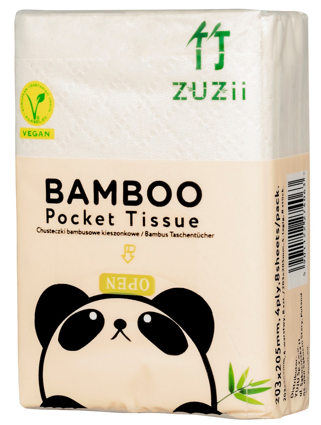 CHUSTECZKI BAMBUSOWE KIESZONKOWE 4 - WARSTWOWE 8 x 8 szt. - ZUZII - obrazek 2