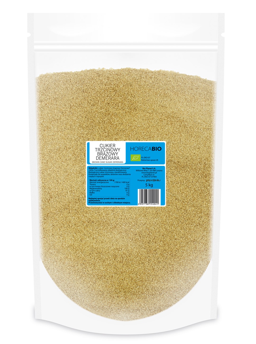 CUKIER TRZCINOWY DEMERARA BIO 5 kg - HORECA (BIO PLANET) - obrazek 2