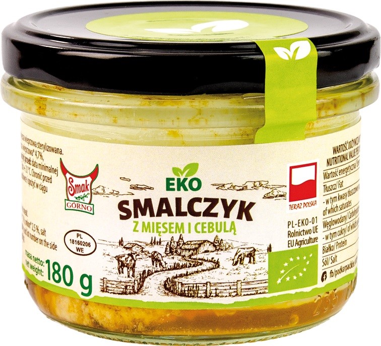 SMALEC Z MIĘSEM I CEBULKĄ BIO 180 g - SMAK EKO - obrazek 2