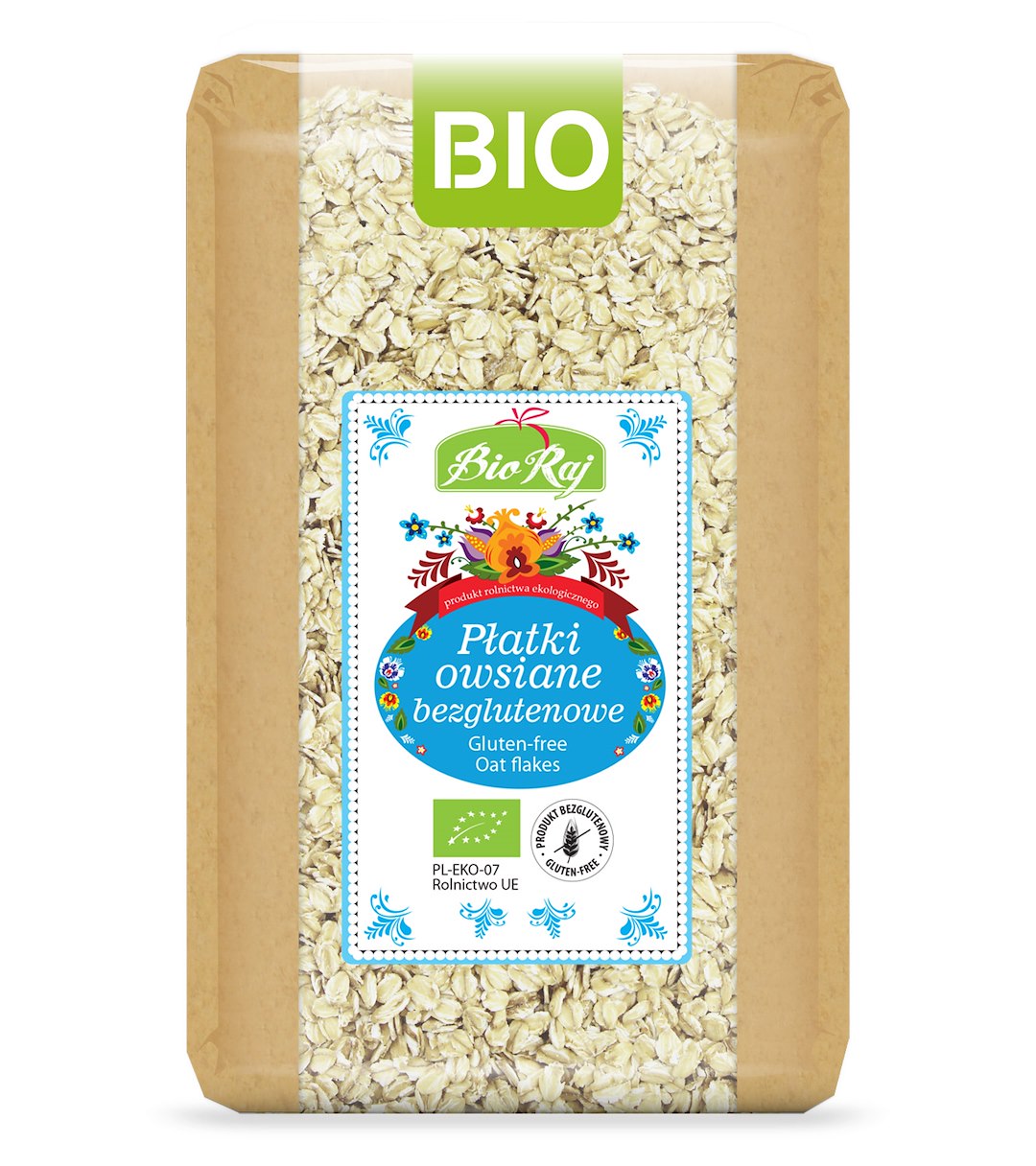PŁATKI OWSIANE BEZGLUTENOWE BIO (POLSKA) 1 kg - BIO RAJ - obrazek 2