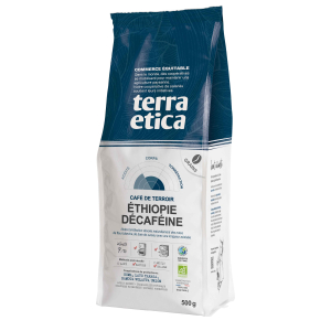 KAWA ZIARNISTA BEZKOFEINOWA ARABICA 100 % ETIOPIA FAIR TRADE BIO 500 g – TERRA ETICA