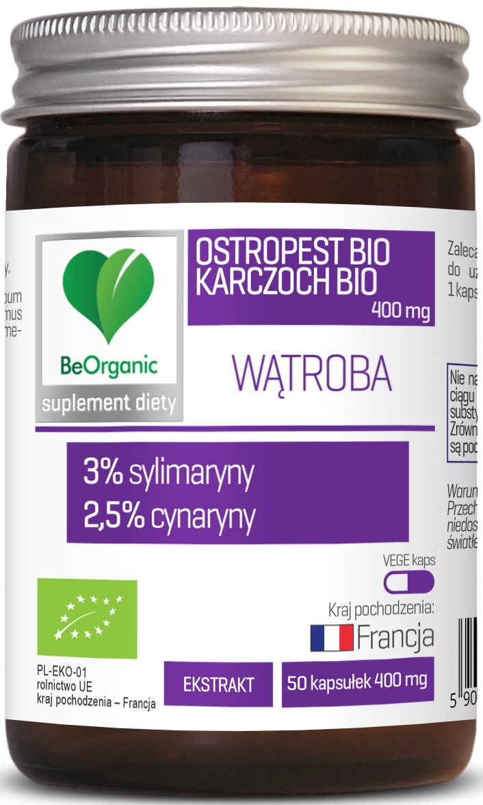 OSTROPEST + KARCZOCH EKSTRAKT BIO 50 KAPSUŁEK - BE ORGANIC - obrazek 2