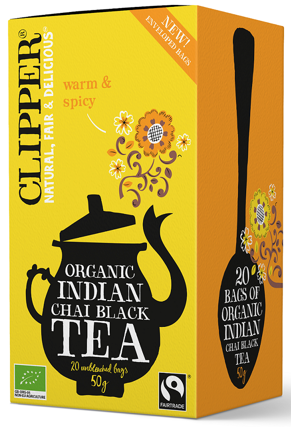 HERBATA CZARNA CHAI Z CYNAMONEM I GOŹDZIKAMI FAIR TRADE BIO (20 x 2,5 g) 50 g - CLIPPER - obrazek 2