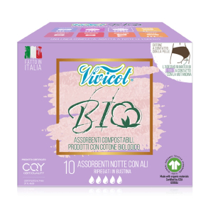PODPASKI HIGIENICZNE ZE SKRZYDEŁKAMI NA NOC ECO 10 szt. – VIVICOT