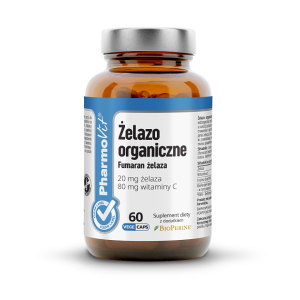 ŻELAZO (20 mg) BEZGLUTENOWE 60 KAPSUŁEK – PHARMOVIT (CLEAN LABEL)