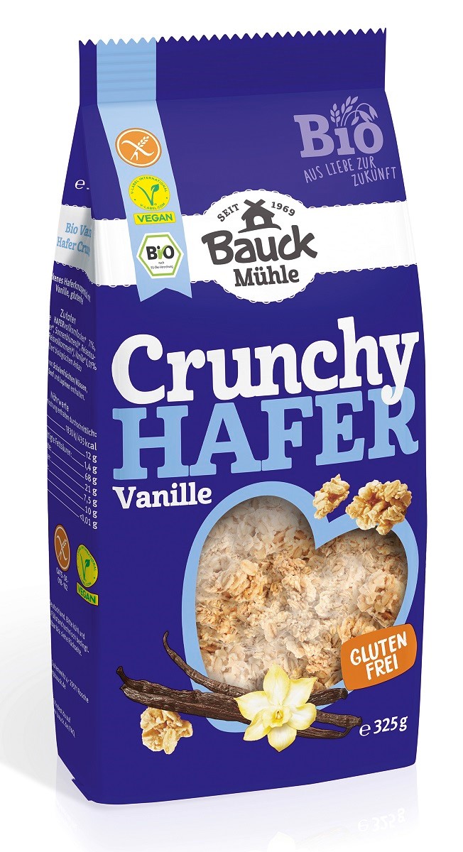 CRUNCHY OWSIANE WANILIOWE BEZGLUTENOWE BIO 325 g - BAUCK MUHLE - obrazek 2