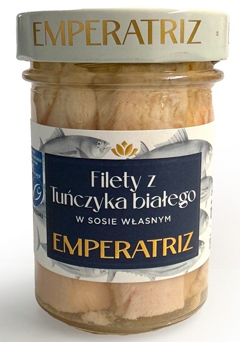 TUŃCZYK BIAŁY FILETY MSC W SOSIE WŁASNYM 185 g (130 g) (SŁOIK) - EMPERATRIZ - obrazek 2