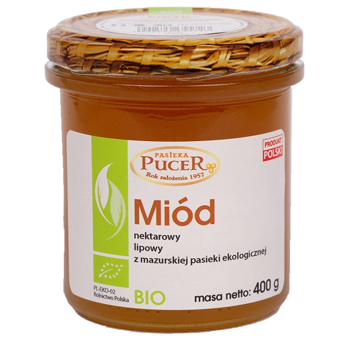 MIÓD LIPOWY BIO 400 g - PASIEKA PUCER - obrazek 2