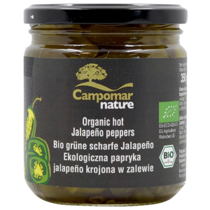 PAPRYKA JALAPENO ZIELONA KROJONA W ZALEWIE BIO 350 g (130 g) – CAMPOMAR NATURE